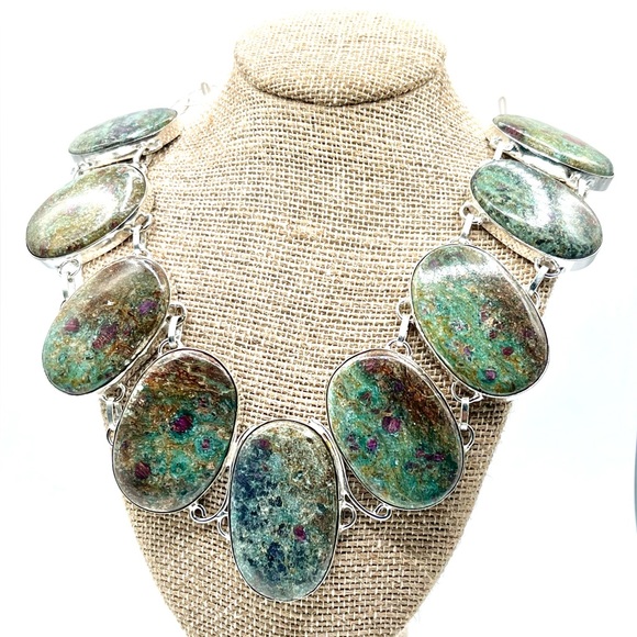 Ruby Fuschite “The Heart Stone” Necklace 18”-19” Adjustable - Picture 3 of 7